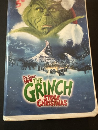 JIM CARREY How the Grinch Stole Christmas VHS Movie Clamshell VHS Tape VCR - Picture 4 of 8