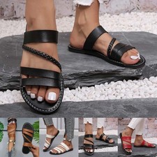Ladies Backless Fashion Flat Sandals Slip On Womens Indoor Outdoor Lady Slippers