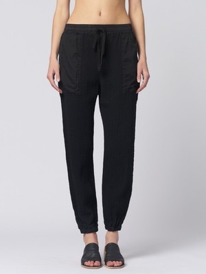Raquel Allegra Cameroon Cotton Gauze Pant Black 2 M NWT $425