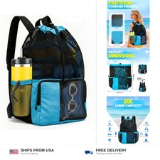 Mesh Swim Bag Drawstring Backpack bags for Swimmers Equipment Summer Essentia...