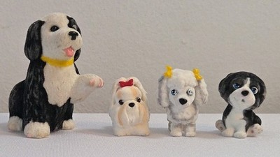VTG Lot of Flocked Dogs Puppy in My Pocket & Pet Lovin' Puppy Sheepdogs