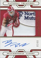 Brian Robinson Jr 2022 National Treasures Auto Autograph LOGO Patch Alabama 9/10