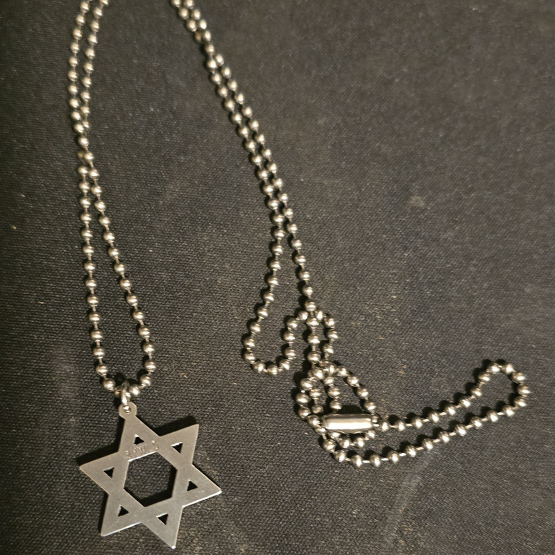 Silver Tone Religious Star Charm Pendant Necklace Metal Ball/Bead Chain