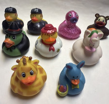 9 Rubber Ducks Bear Easter Egg Unicorn Witch Firefighter Scarecrow Glitter Jeep