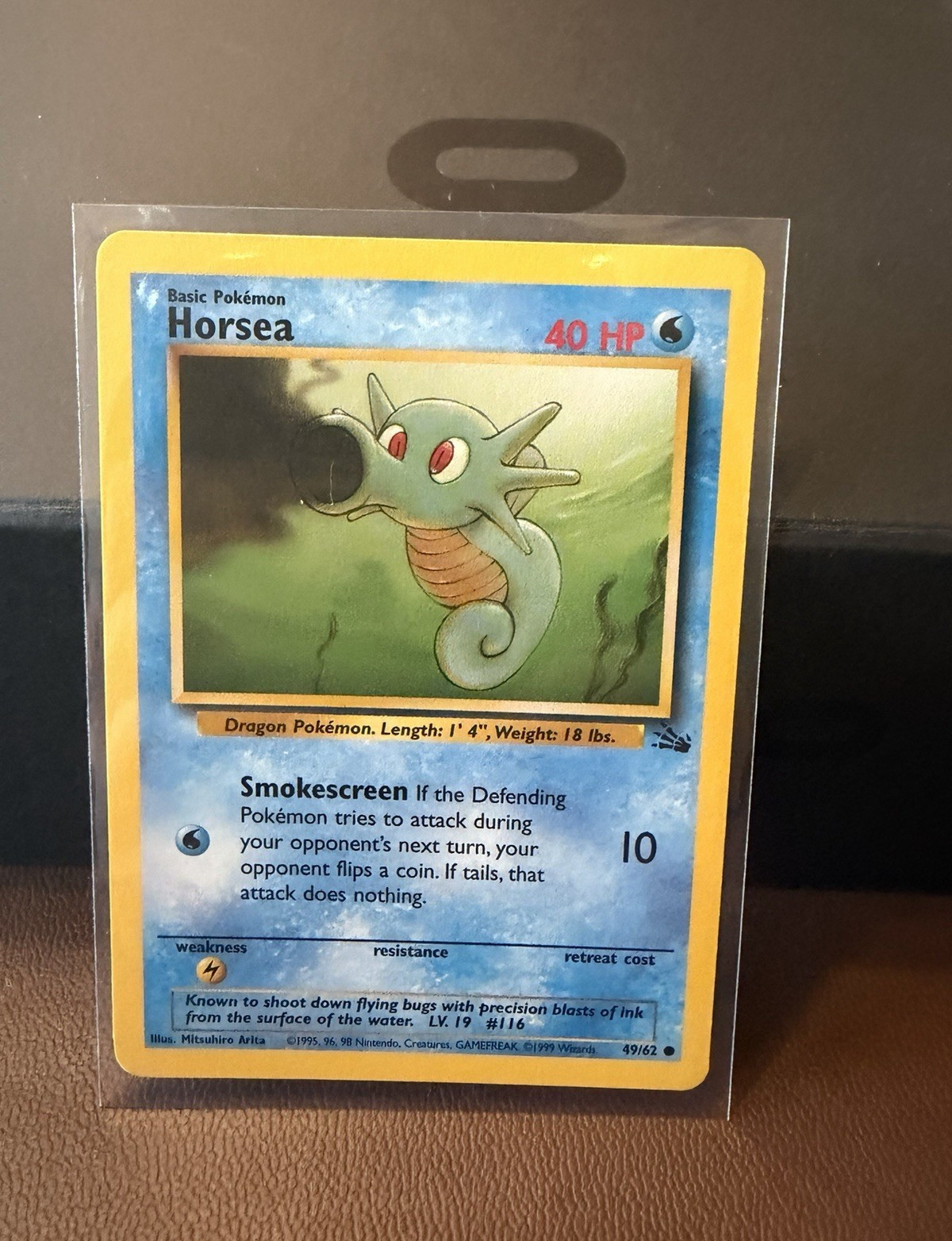 Horsea 49/62 Fossil Regular Common Unlimited English 1999 Pokémon TCG 40 HP WotC