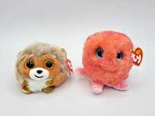 TY Puffies Beanie Balls Plush - SET OF 2 Caesar Sheldon Stuffed Animal Toys