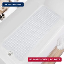 TEESHLY Bath Tub and Shower Mats, Non Slip 40 x 16 Inch Extra Long Bathtub Mat,