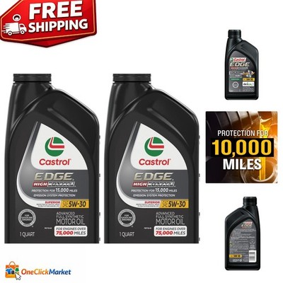 Edge 5W-30 Full Synthetic Motor Oil, 2 Pack - Universal Fit and High Mileage
