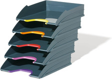 Image of VARICOLOR® Letter Tray A4 - Set of 5 Stackable Colour Coded Letter Trays - Perfe