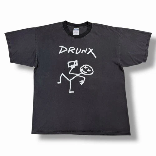 Vintage 90s Drunx Thrashed Faded Distressed Metal Band Tee T 1990s vintage concert t-shirt, vintage, size XL, single stitch, B+ condition