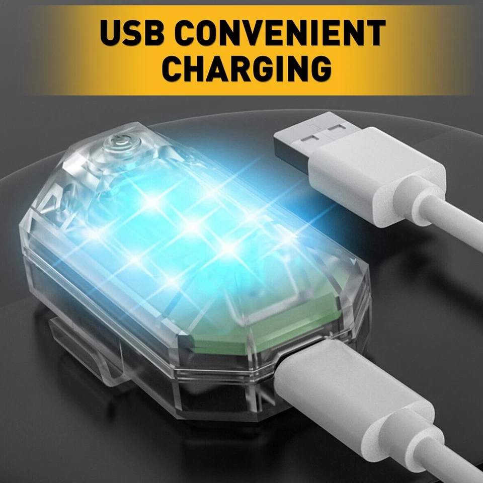 Luzes estroboscópicas LED altas 7 cores brilho ABS sem fio recarregável USB 1/2 conjunto - Imagem 4 de 4