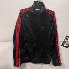 Rare Vintage Adidas Originals Firebird Track Jacket Apr07 Med Blk W/red Stripes