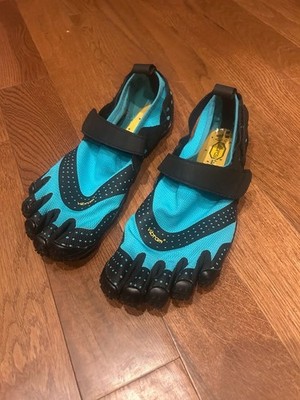 Vibram FiveFingers V-Aqua Water Sports Minimalist Shoes, Black and Light Blue