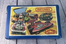 Vintage Matchbox Blue Carry Case 1976 Holds 24 Matchbox Cars With Trays, As Is
