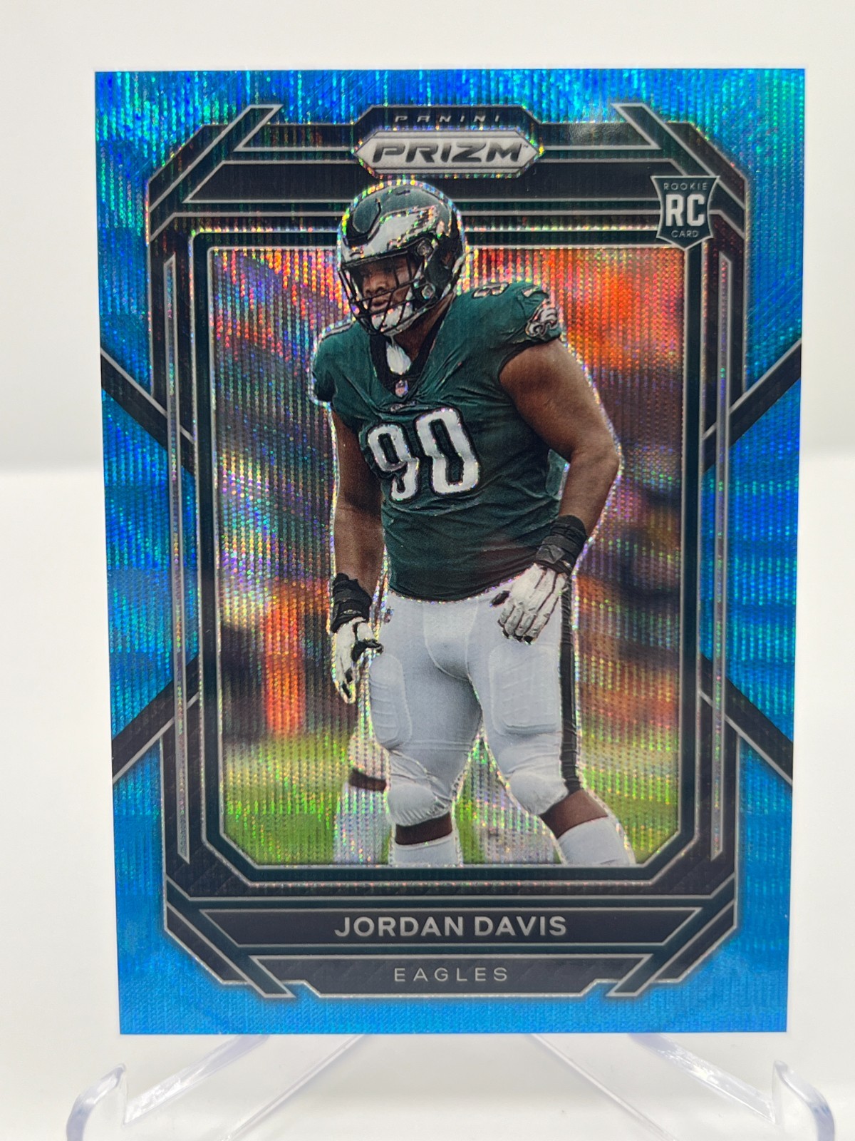 2022 PANINI PRIZM JORDAN DAVIS RC 080/199 BLUE WAVE PRIZM NO. 371 EAGLES