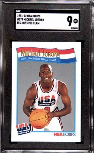 1991-92 NBA Hoops #579 Michael Jordan Team USA Card 💎SGC 9💎