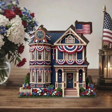 USA 250th Wooden House Decor, Custom Family Name Patriotic Sign 1776  2026 