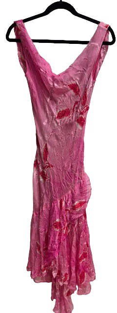 STUNNING Vintage Y2K Sue Wong Beaded Silk Floral Maxi Pink Dress RARE!!! Sz 8 - Image 3 of 4