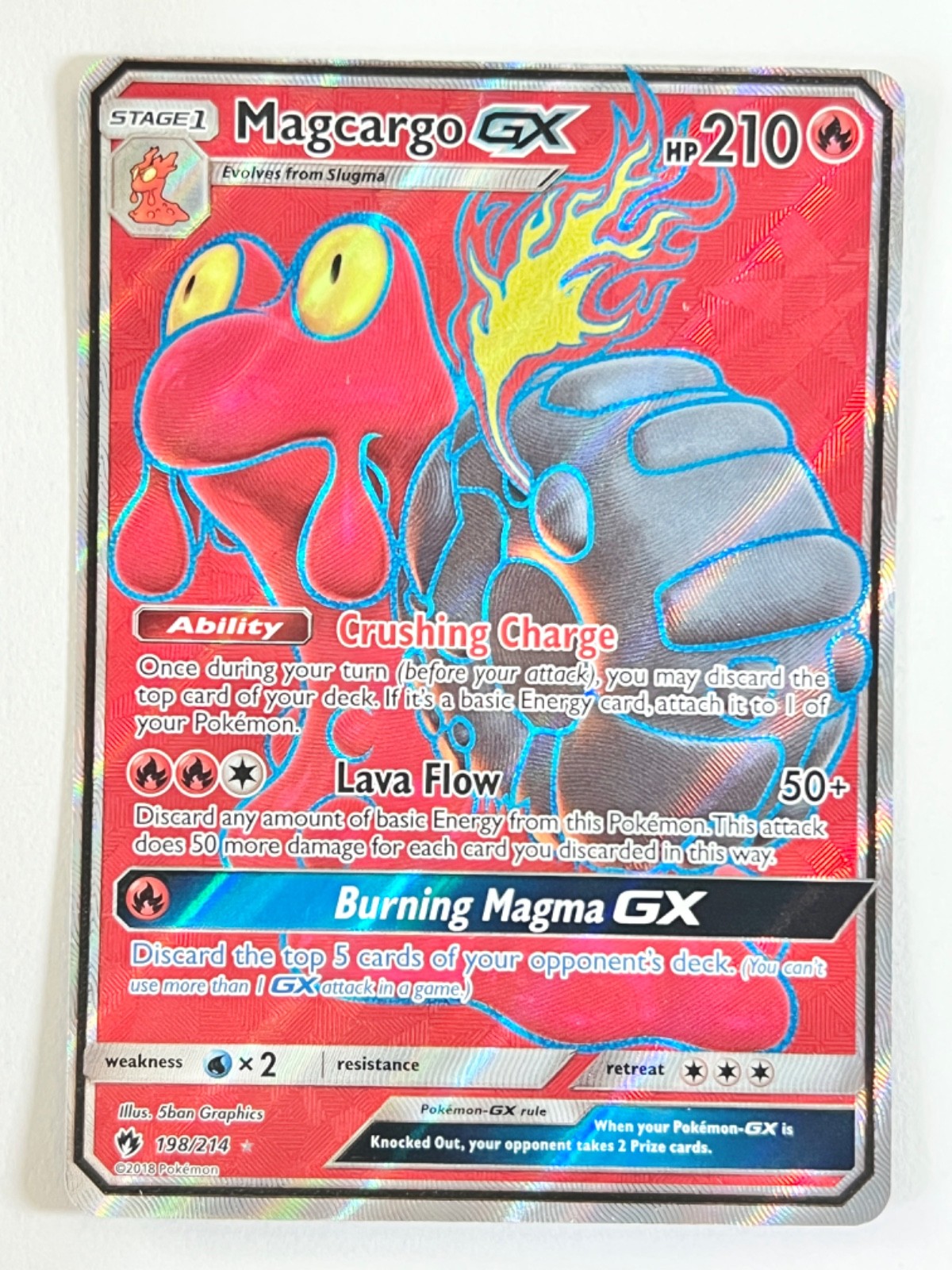 Magcargo GX 198/214 Ultra Rare Full Art Lost Thunder SM Pokemon TCG Near Mint NM