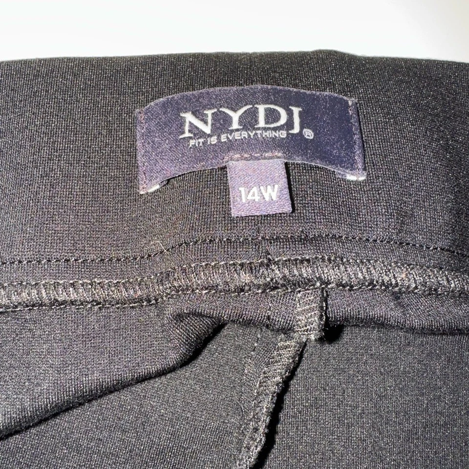 NYDJ black ponte knit leggings front slits - Image 3 of 4