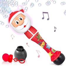 ArtCreativity Light Up Christmas Santa Bubble Wand for Kids, Xmas Gifts for Kids