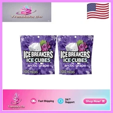 Grape Flavor Sugar Free Gum Pouches - 200 Total Cubes for On-the-Go Freshness
