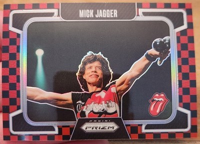 MICK JAGGER ROLLING STONES 2025 PANINI PRIZM RED BLACK CHECKERBOARD 50/179 #65