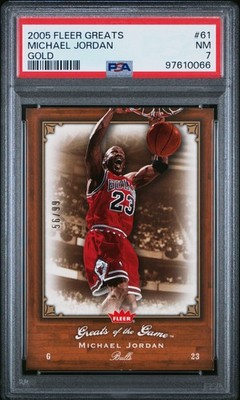 PSA 7 2005 FLEER GREATS OF THE GAME MICHAEL JORDAN GOLD #61 56/99 NM