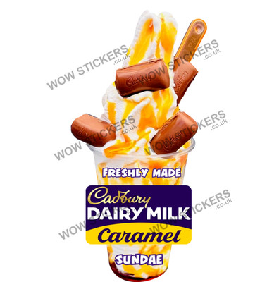 Milch Milch Kramel Eisbecher Aufkleber Abziehbilder KBG Whippy Van (Größe wählbar)