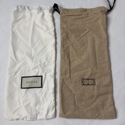 Lot Of 2 Gucci Dust Bags Shoes Purse Travel Beige Ivory 15 x7 