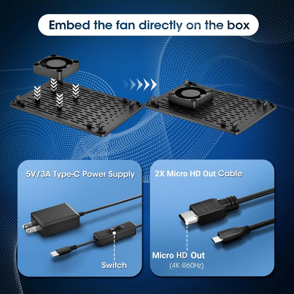 RasTech Raspberry Pi 4 8GB Starter Kit with Pi4 8GB Board,with 32GB Card 4 Co... - Image 4 of 4