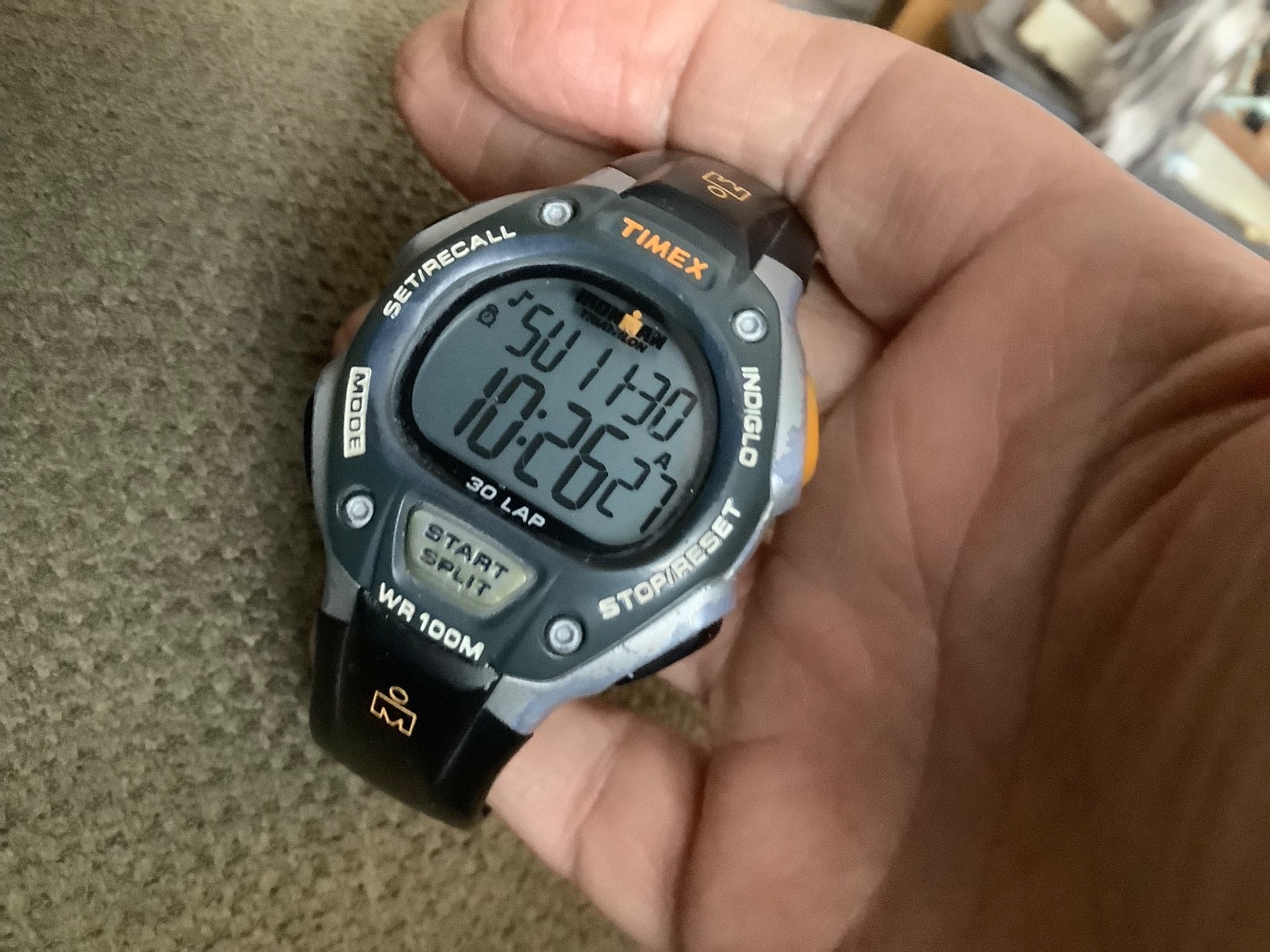 Timex Ironman Triathlon vintage LCD mens watch new batt works good some wear