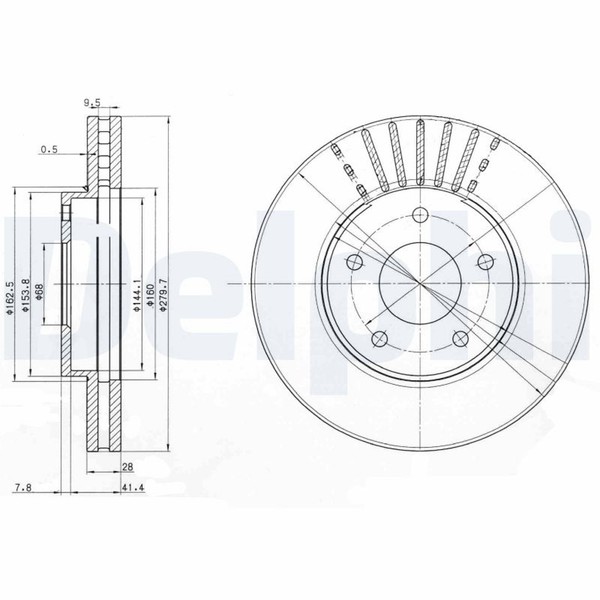 2X Delphi Bremsscheibe BG3816 FüR Nissan Trail Almera Primera Tino Maxima V10 QX-image