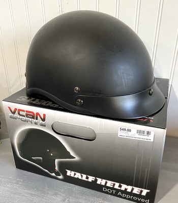 VCAN Sports DOT Approved Motorcycle Helmet  Half Shell Black  XL