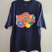 Vintage 90s Putt Putt Golf T-Shirt Size XL Made In USA Blue Soffe