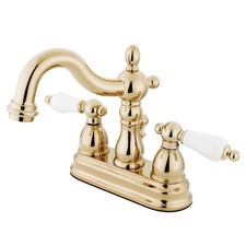 Kingston Brass KB1602PL Heritage 4-Inch Centerset Lavatory Faucet with Porcelain