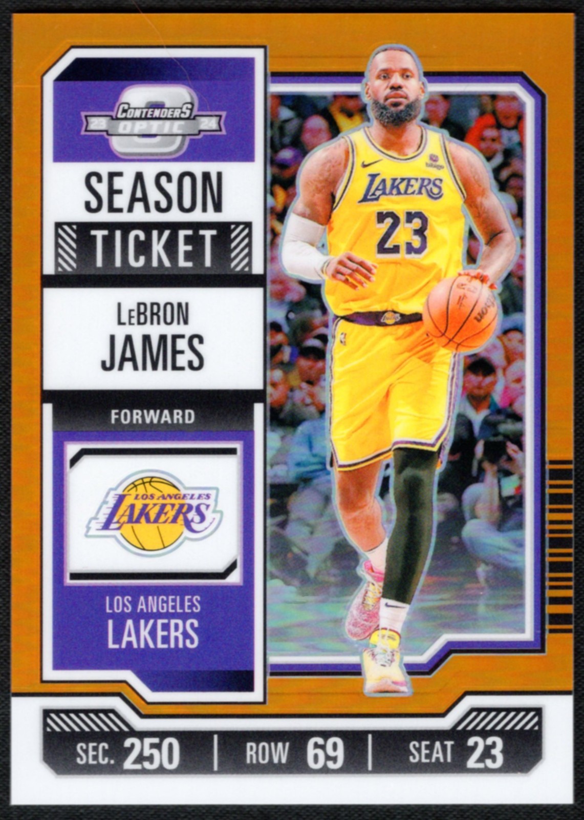 LeBron James 2023-24 Panini Contenders Optic Season Ticket Orange 46/49 #90