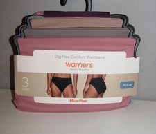 Warners Blissful Benefits Microfiber Hi-Cut Briefs 3 PACK Size 2XL BRAND NEW