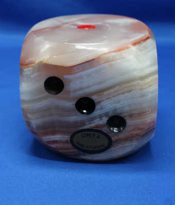 Onyx Layered Colors Large Dice Marble Paper Weight Polished Office Decor 3''