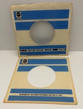 ABC Records Company Sleeves 45 RPM Vinyl Lot of 2 Blue White Striped