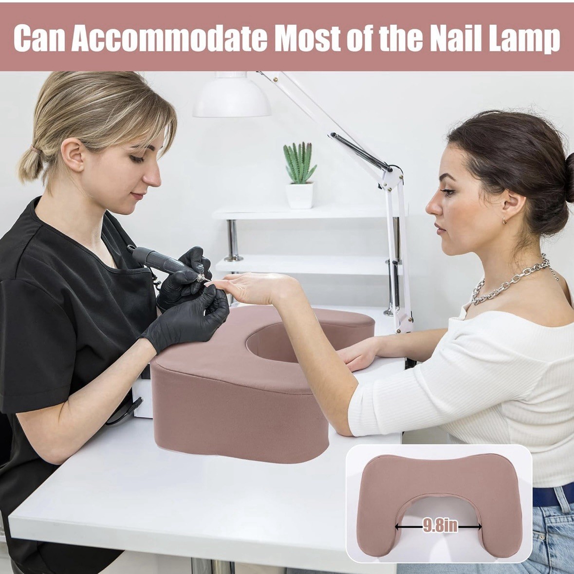 Royalay Pink Armrest For Nail Tech Manicure Silicone Cover Memory Foam