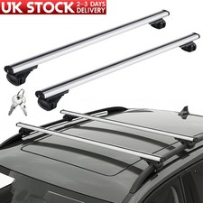Lockable Aluminium Car Roof Rack Rail Bars for Cars with Roof Rails Raised 120cm