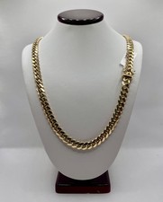 14k Solid Yellow Gold Miami Cuban Link Chain 24" 7mm