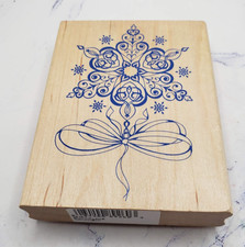 Ornamental Snowflake All Night Media Holiday Christmas Wood Mounted Rubber Stamp