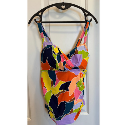 Anne Cole Twist Front Tankini Swim Top Floral Multicolor Size 16W Plus