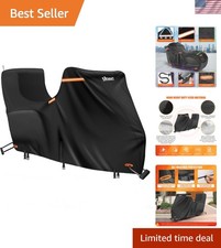 Motorcycle Cover with Side Top Box, 420D Heavy Duty Nano-Coated, Touring Bi...