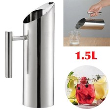 1.5L Stainless Steel Water Jug  Pitcher W/Ice Guard for Serving Cold Beverage