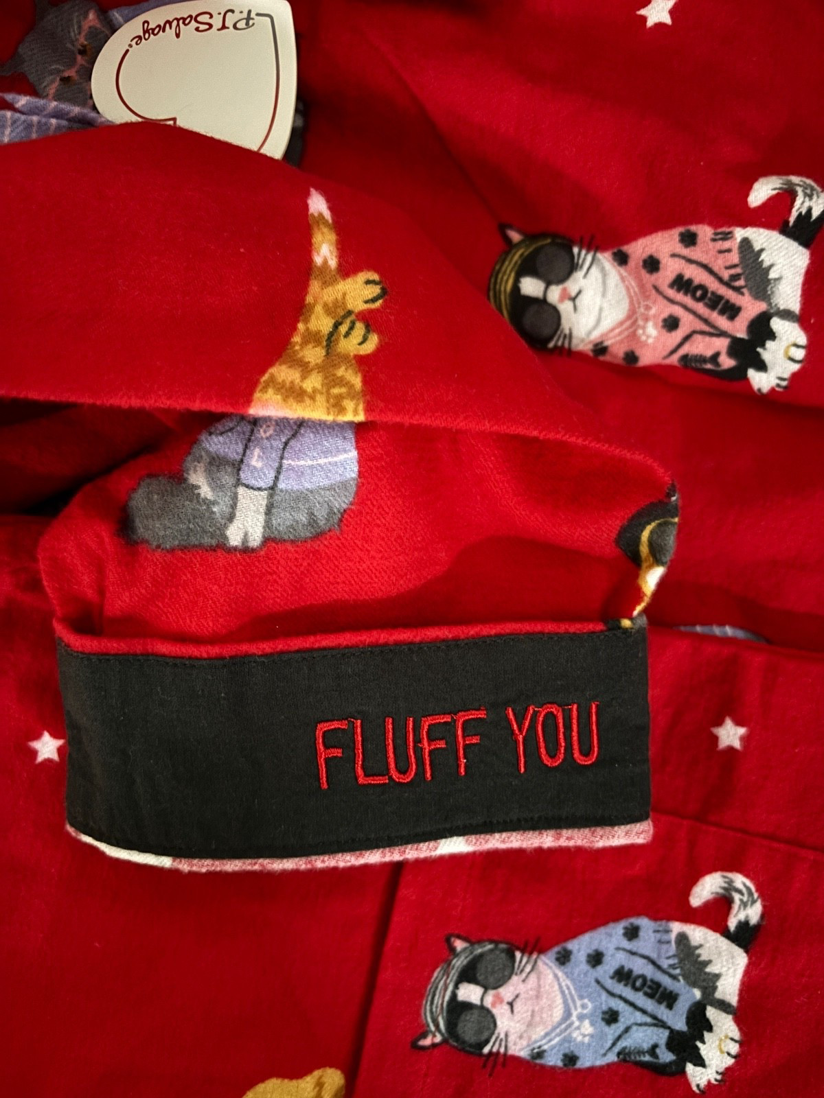 NWT PJ Salvage Women's Fluff You Cotton Flannel PJ Set in Red XS