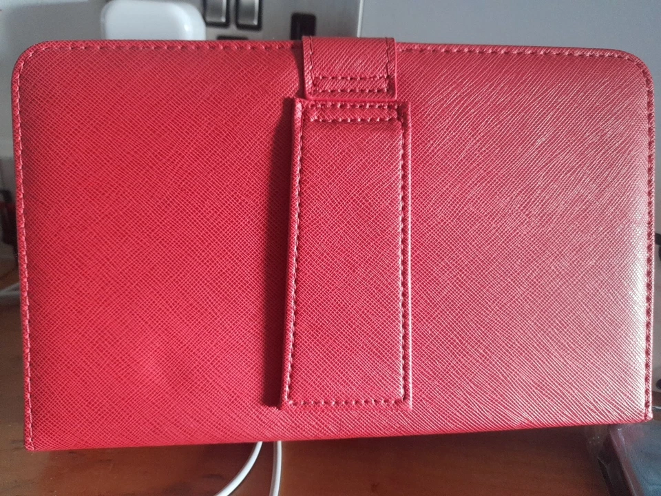 Red 7" Keyboard PU Leather Case/Stand for Samsung Galaxy Tab2 Used/ Untested - Image 3 of 3