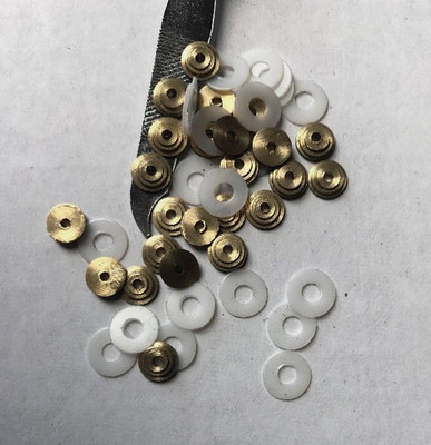 Straight Razor Hardware 24 Brass Collars 24 Teflon Washers Razor Parts Supply